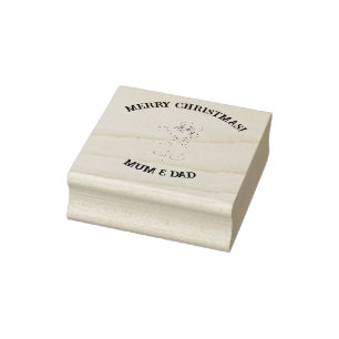 Cute Santa Christmas wishes customisable Rubber Stamp