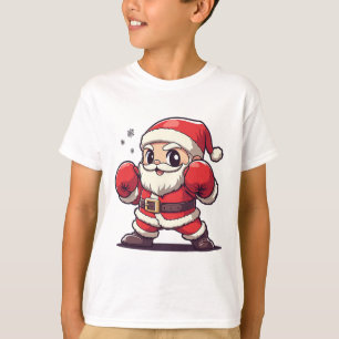 Cute Santa Claus Boxing - Holiday-themed Christmas T-Shirt