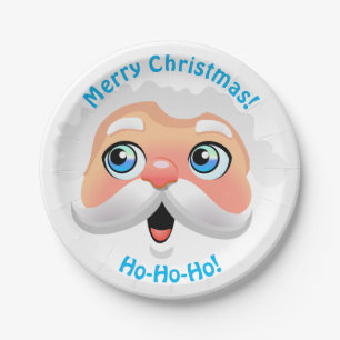 Cute Santa Claus Cartoon Paper Plate