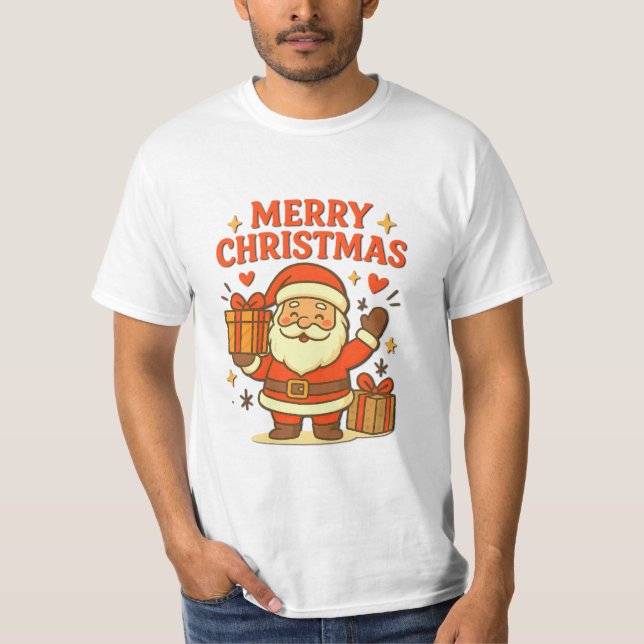  Cute Santa Claus Christmas Art –  Merry Christmas T-Shirt (Front)