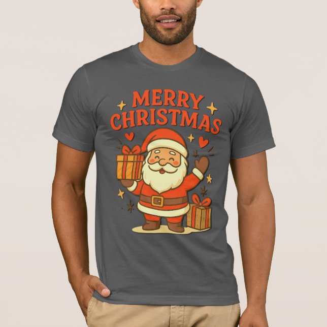  Cute Santa Claus Christmas Art –  Merry Christmas T-Shirt (Front)