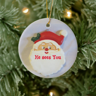Cute Santa Claus Christmas Ceramic Tree Decoration