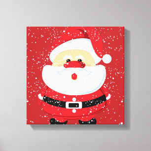 Cute Santa Claus Christmas custom Canvas Print