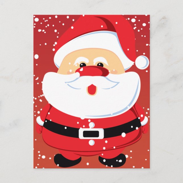 Cute Santa Claus Christmas custom Holiday Postcard (Front)