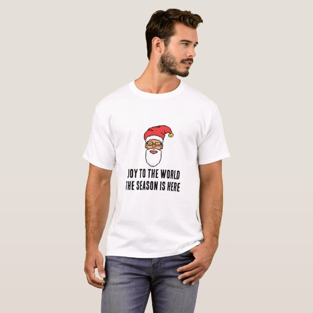 Cute Santa Claus Christmas Design T-Shirt (Front Full)