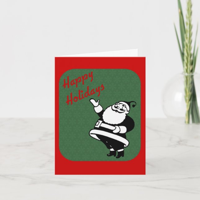 Cute Santa Claus Christmas Holiday Card (Front)