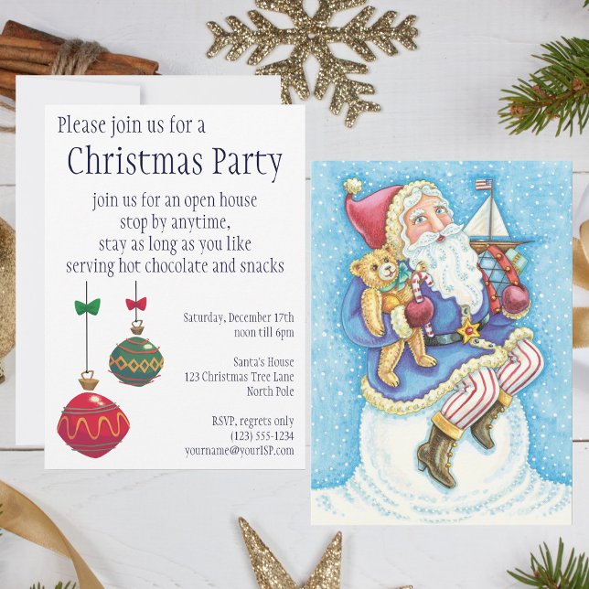Cute Santa Claus Christmas Party Invitation (Creator Uploaded)