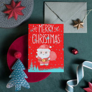 Cute Santa Claus Christmas Postcard