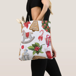 Cute Santa Claus Christmas Sweets Personalized     Tote Bag