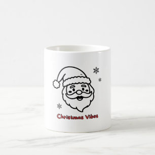 Cute Santa Claus Christmas Vibes Funny Winter Holi Coffee Mug