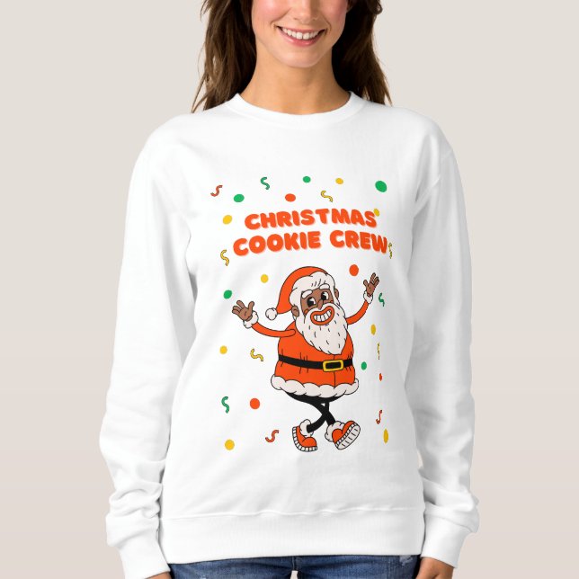 Cute Santa Claus Cookie Baking Sweatshirt (Front)