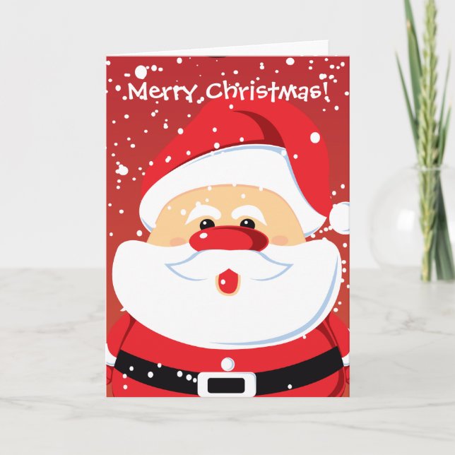Cute Santa Claus custom greeting card (Front)