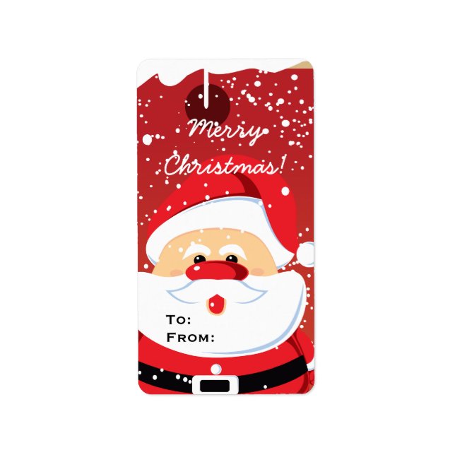Cute Santa Claus custom label (Front)