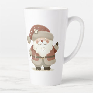 Cute Santa Claus & Drawing Christmas Latte Mug