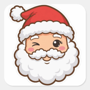 Cute Santa Claus Face Christmas Sticker