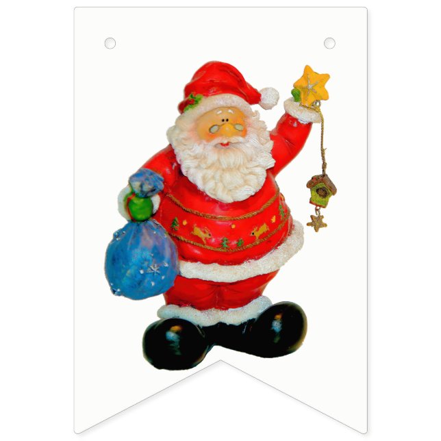 Cute Santa Claus Father Christmas Kris Kringle Bunting (First Flag)