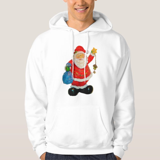 Cute Santa Claus Father Christmas Kris Kringle Hoodie (Front)