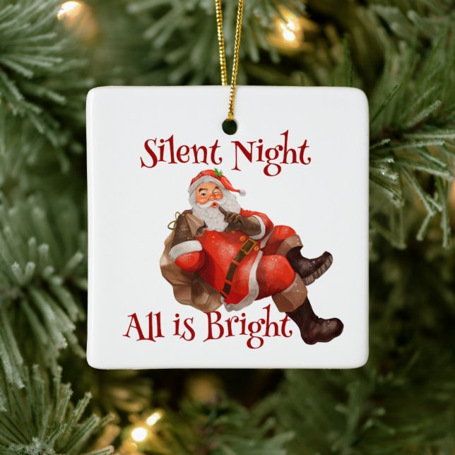 Cute Santa Claus First Christmas Custom Photo Ceramic Ornament (Tree)