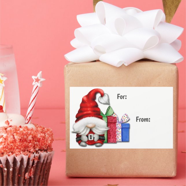 Cute Santa Claus Gnome Christmas Gift Tag (Party)