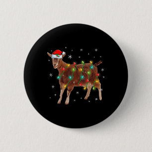 Cute Santa Claus Goat Christmas Tree Lights Xmas F 6 Cm Round Badge