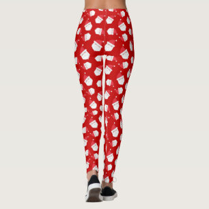 Cute Santa Claus Head Pattern Christmas Leggings