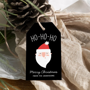 Cute Santa Claus Ho Ho Ho Merry Christmas Gift Tags