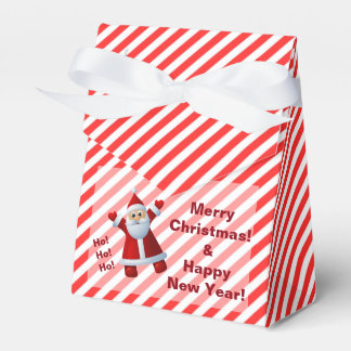 Cute Santa Claus Ho Ho Ho Merry Christmas Stripes Favour Box