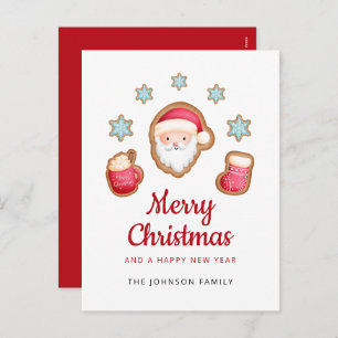 Cute Santa Claus Merry Christmas Holiday Postcard