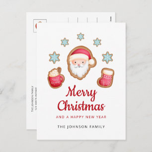 Cute Santa Claus Merry Christmas Holiday Postcard