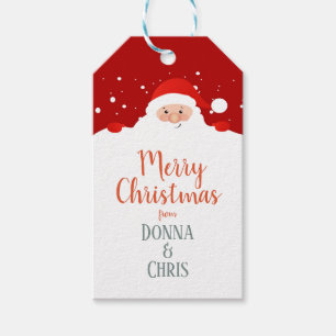 Cute Santa Claus - Merry Christmas  – Personalized Gift Tags