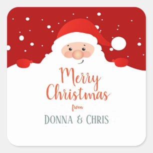 Cute Santa Claus - Merry Christmas  – Personalized Square Sticker