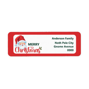Cute Santa Claus Merry Christmas Return Address