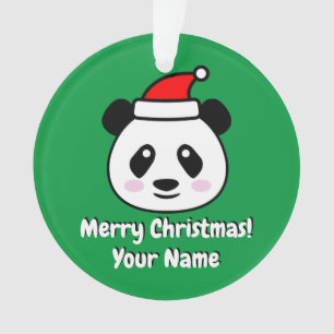 Cute Santa Claus panda bear Christmas Ornament