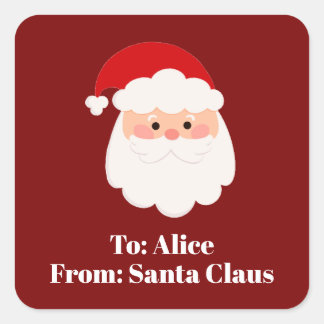 Cute Santa Claus Red Christmas Stickers