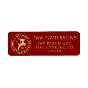 Cute Santa Claus Seal North Pole Label