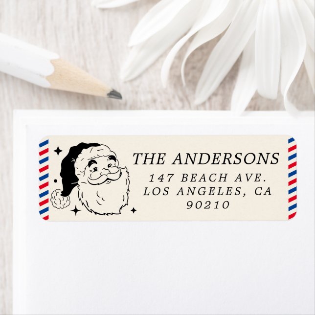 Cute Santa Claus Seal North Pole Label (Insitu)