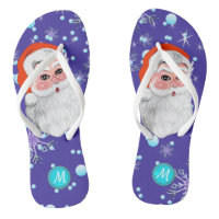 Cute "Santa Claus & Snowfall" Christmas monogram
