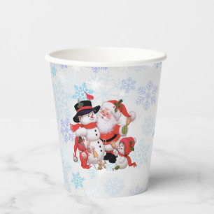 Cute Santa Claus Snowman Snow Paper Cups