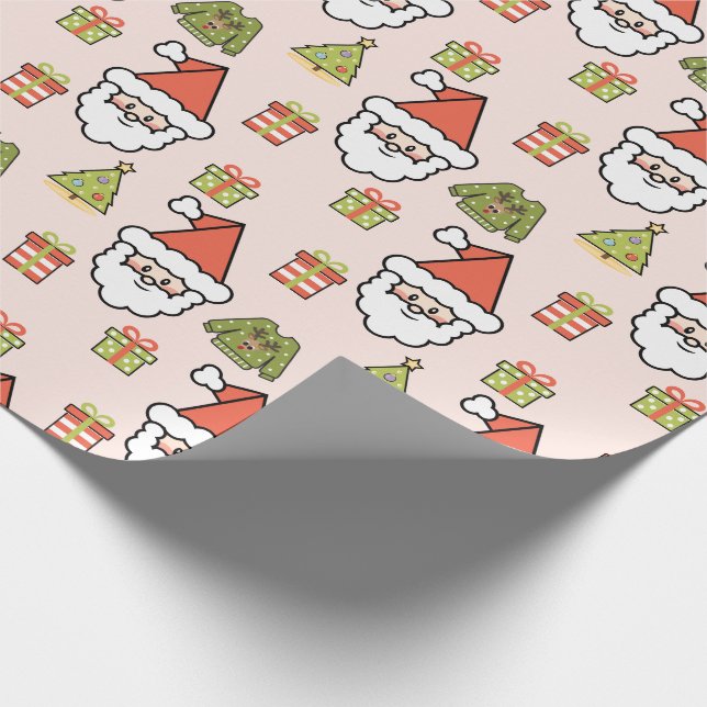 Cute Santa Claus Wrapping Paper (Corner)