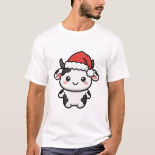 Cute Santa Cow Christmas T-Shirt