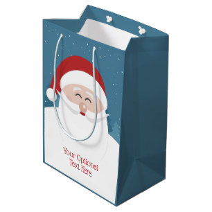 Cute Santa custom text gift bags