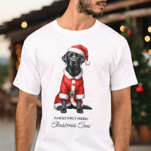 Cute Santa Dog Black Labrador Retriever Christmas T-Shirt