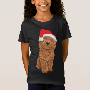Cute Santa Doodle Dog Christmas T-Shirt