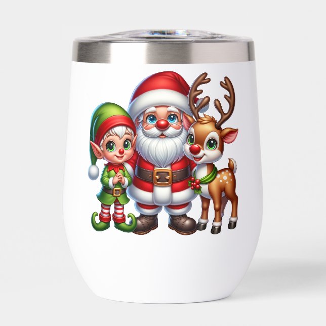 Cute Santa Elf and Reindeer Christmas Personalised (Front)