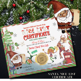 Cute Santa Elves Official Nice List Certificate  Invitation