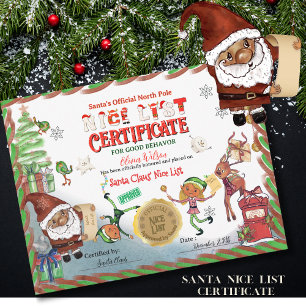 Cute Santa Elves Official Nice List Certificate  Invitation