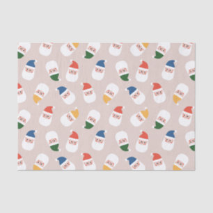 Cute Santa Faces Christmas Pattern Tissue Paper