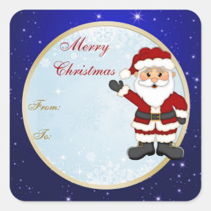 Cute Santa gift tag Christmas