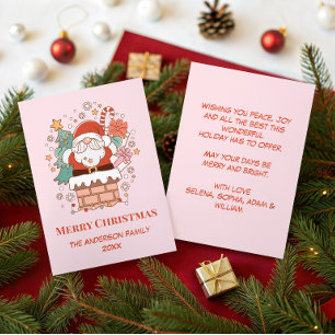 Cute Santa Gnome Christmas Card