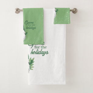 Cute Santa Gnome for the Holidays Bath Towel Set